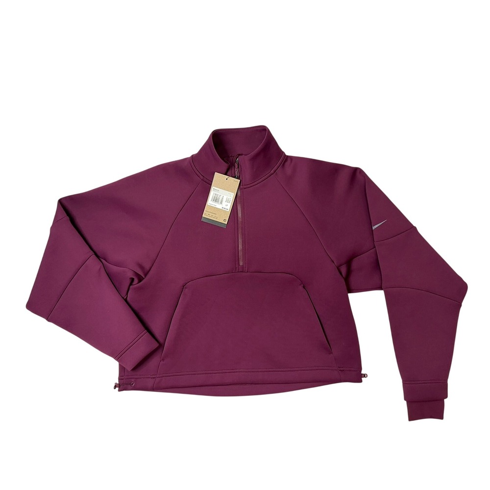 NWT $100 Nike Womens Dri-FIT 1/4 Zip Training Pullover XS Burgundy FB5230-610